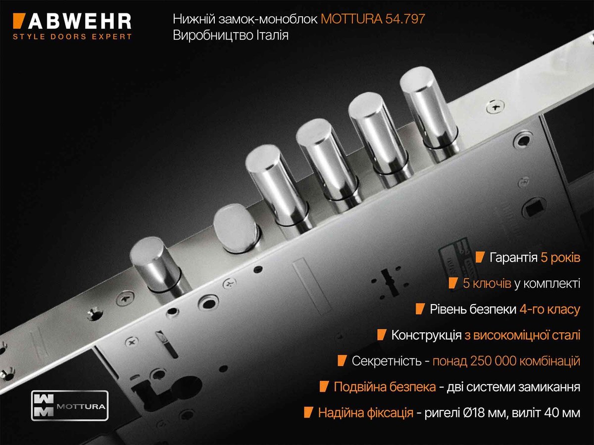 Двосистемний замок Mottura 54797